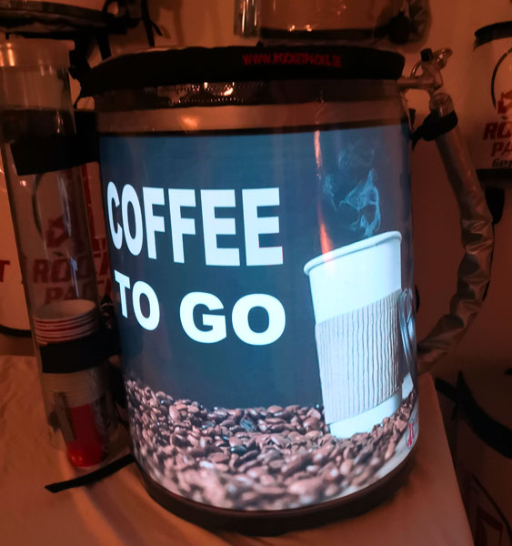 sac à dos pour publicité lumineuse mobile pour le café