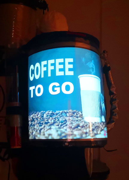 publicité lumineuse portable pour le café